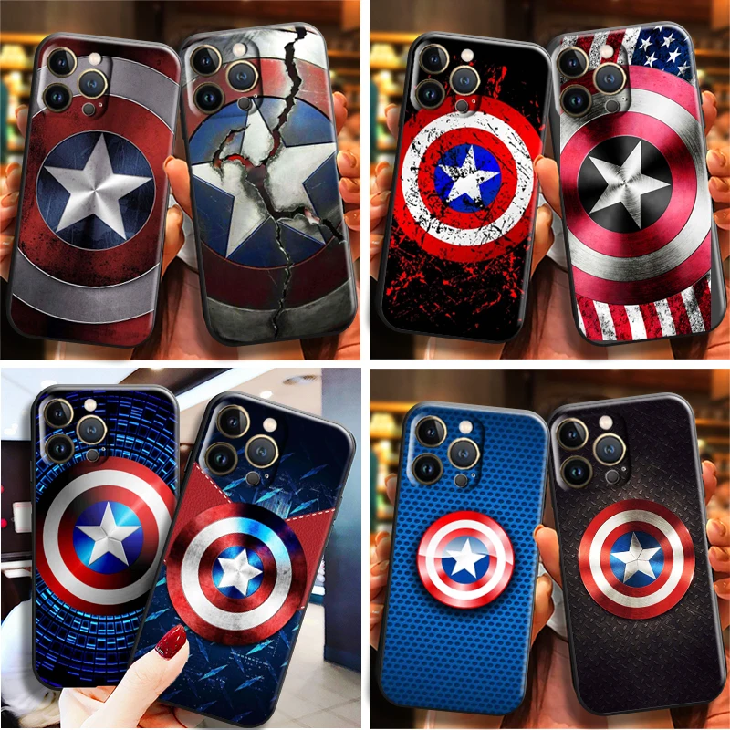 

Avengers Captain America Logo Phone Case For Apple iPhone 13 12 11 Pro Max 13 12 Mini X XR XS Max 5 5s 6 6S 7 8 Plus SE2020