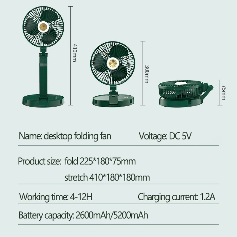 

2021 New Handheld Mini Portable Fan Folding Table Lamp Fan Usb Charging Telescopic Table Lamp Fan Three Wind Wall Desktop Fan