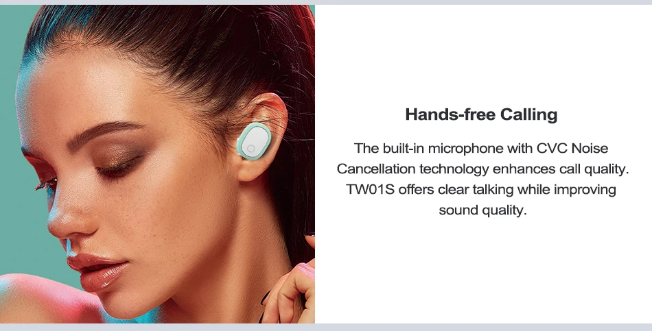 AUSDOM TW01S беспроводные наушники Bluetooth V5.0 TWS стерео CVC шумоподавление гарнитура с микрофоном Bluetooth наушники