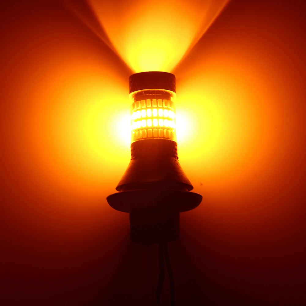 YM E-Bright Led P21W BA15S переключающиеся автомобильные лампы BAU15S PY21W сигнал поворота Янтарный/Белый DRL 1156 12 в двойной цвет с 50 Вт Резистор