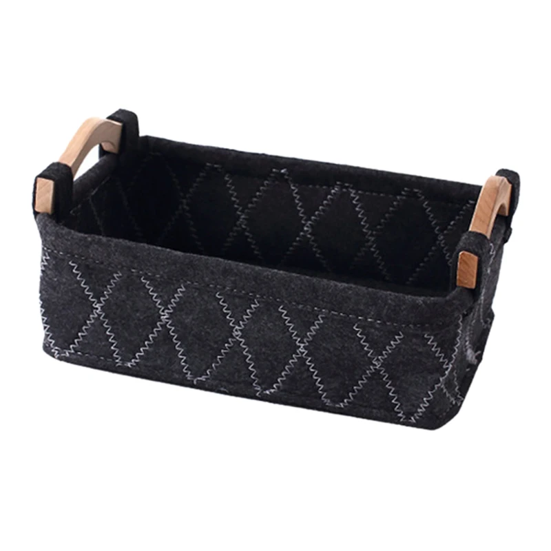Войлочная коробка для белья хлопковая и льняная ручка Настольная корзина