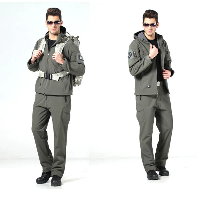 Softshell Shark Skin Мужская Тактическая Военная униформа для охоты водонепроницаемая