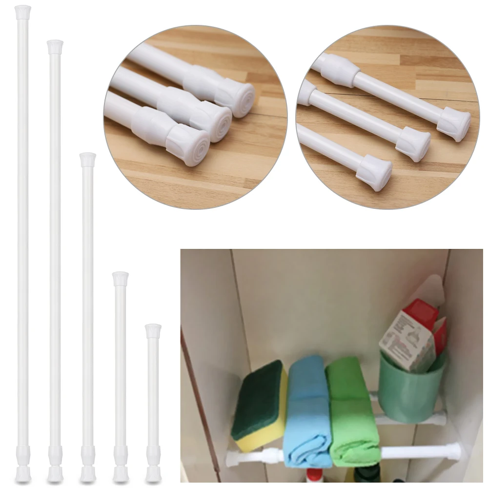 Adjustable Curtain Telescopic Pole Extendable Sticks Multi Purpose Hanging Rods Loaded Hanger Bathroom Product