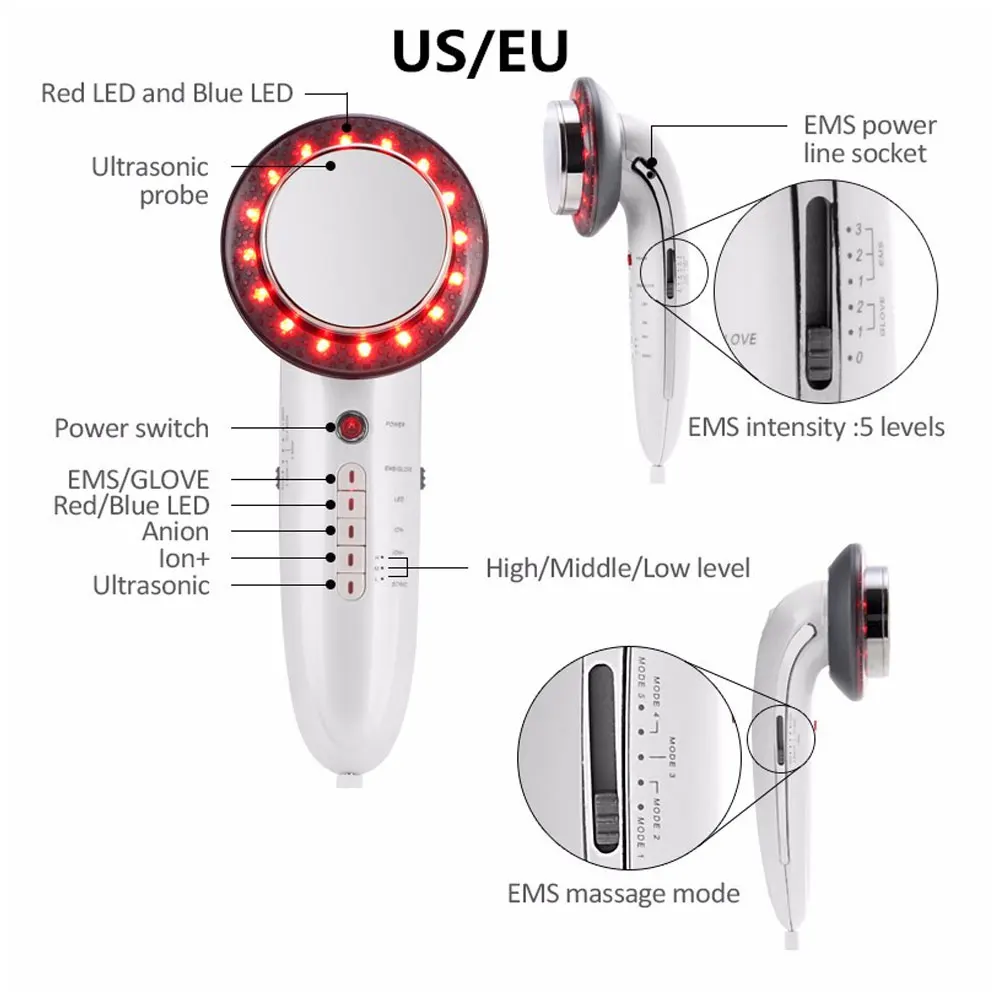 Goede Lichaam Vermagering Massager Ultrasone Cavitatie Machine Ems Infrarood Vetverbrander Apparaat Gewichtsverlies Anti Cellulitis Gezicht Lifting Tool