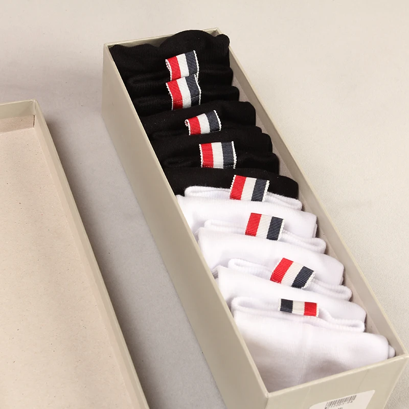 

2021 TB Brand Men Women fashion Cotton medium long Striped Spring Summer Casual Sports Crew Socks Ins 4 Pairs