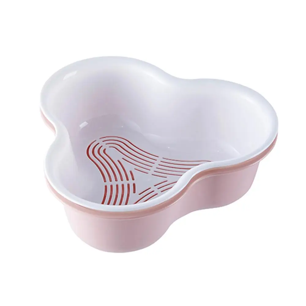 

Double-Layer Drain Vegetable Basin Vegetable Basket Hot -Pot Platter Fruit Plate Drain Basin Drain Basket Kitchen Storage Tools
