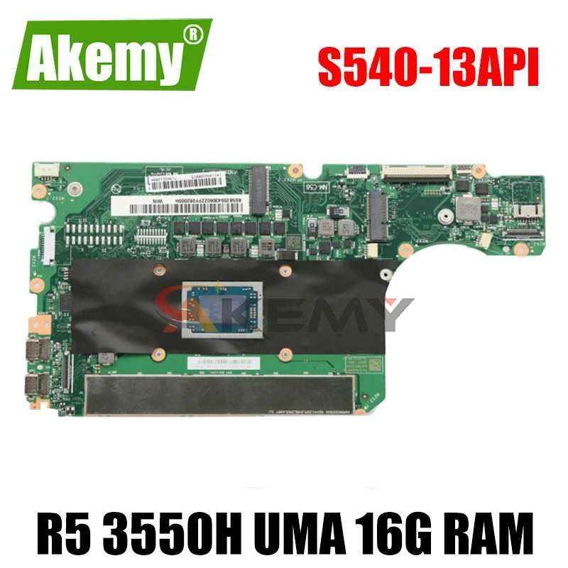 

Материнская плата для ноутбука Lenovo ideapad S540-13API материнская плата портативного компьютера с процессор R5 3550H UMA 16G RAM FRU 5B20S43058 100% тест