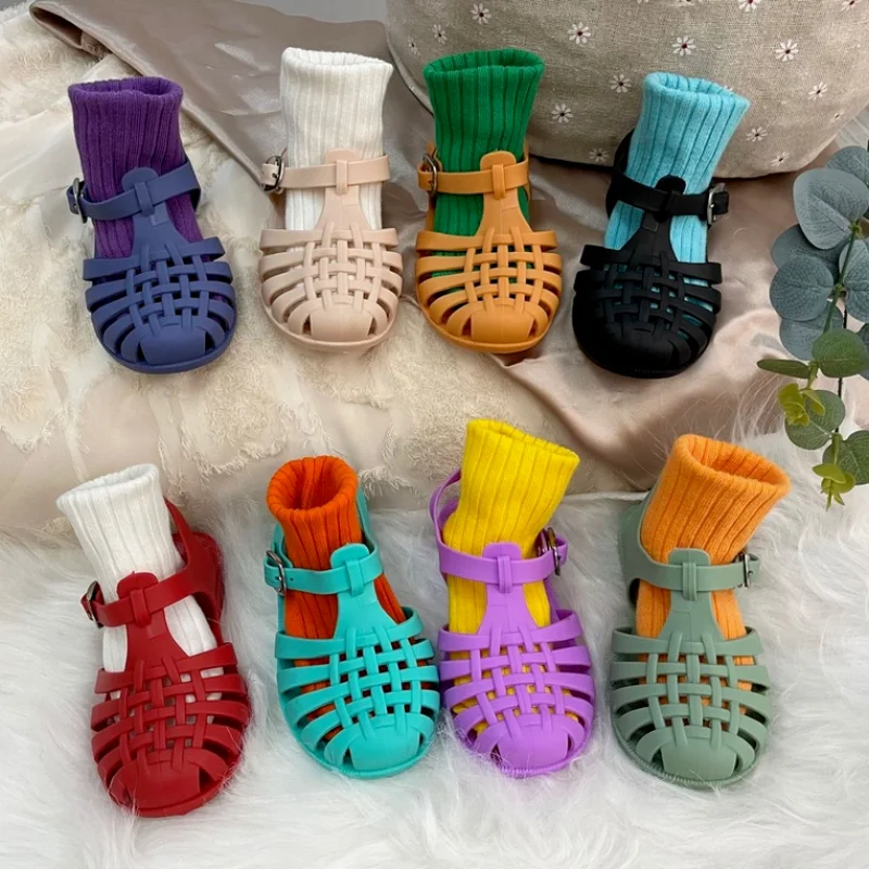 

Детская обувь с отверстиями для мальчиков и девочек, летняя мягкая обувь для малышей и малышей Baotou, Пляжная садовая обувь, повседневные римс...