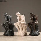 Нордический медитатор, минималистичный офисный настольный декор, статуэтка, истончик, Статуэтка из смолы для портрета, украшения для дома в винтажном стиле