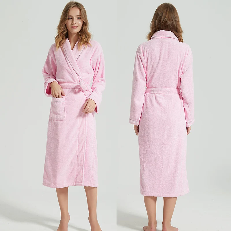 Женский халат зимний плотный невесты с поясом женский длинный флисовый из 100%