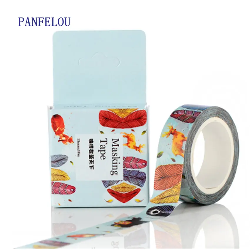 

Наклейки PANFELOU 1,5 см x 10 м с изображением неба из мультфильма, Клейкая Бумажная лента для оформления и скрапбукинга своими руками
