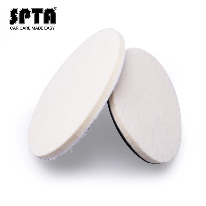 

(Single Sale) SPTA 3/4/5/6/7inch Wool Felt Polishing Pad, Buffing Wheels, Flocking Hook & Loop Back for Random Orbital Polisher