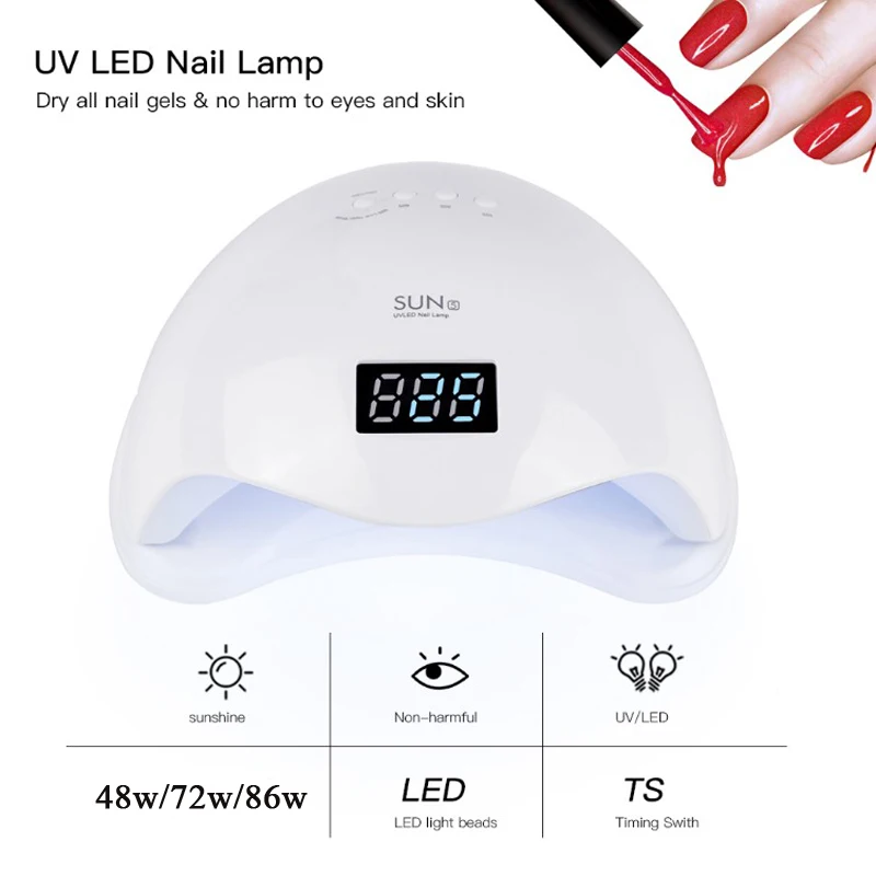 Профессиональный светодиодный УФ-светильник для ногтей 86 Вт Сушилка маникюра