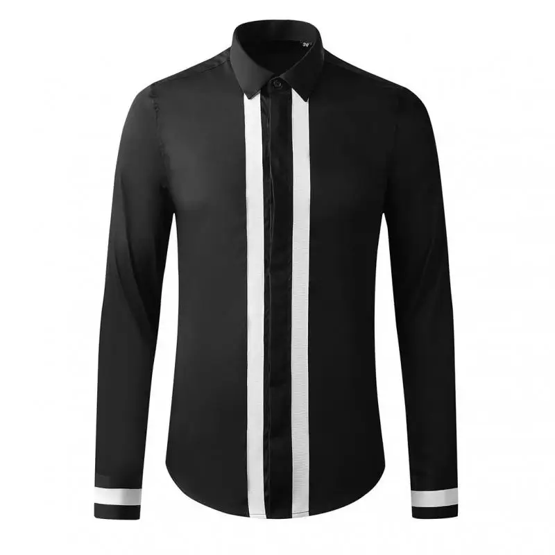 

Рубашка мужская приталенная с длинным рукавом, 100% хлопок, 3XL