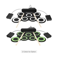 digital electronic drum kit compact size usb silicon drum set 7 drum pads with drumsticks foot pedals drum accessories