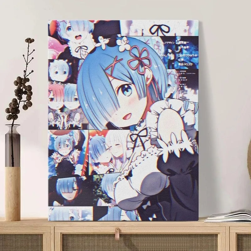 

Wall Art Re:Life In a Different World From Zero Anime Canvas Painting HD Prints Rem Poster Modular Pictures Home Decor Bedroom