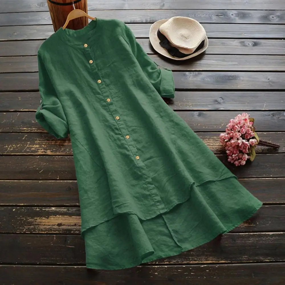 Женские топы и блузки винтажные Camisa Larga Vestidos Mujer повседневные с принтом | Женская