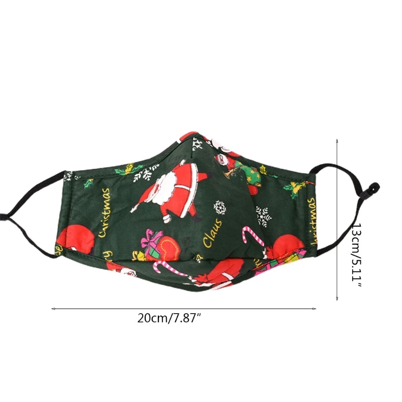 Рождественская Пылезащитная маска для рта мультяшный Санта-Клаус моющийся