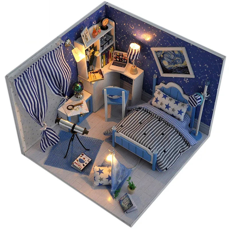 Креативный 3D Деревянный кукольный домик миниатюрная модель мебели ручной работы