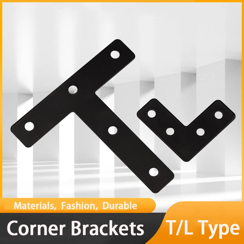 

Steel Thicken Black T/L Right Angle Bracket 90° Shelf Bracket Connector Fastening Angle Code Furniture Hardware Fittings Tools