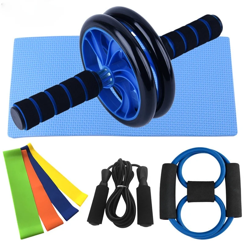 

Abdominal wheel eight-piece latex resistance ring figure 8 puller 3 meters skipping rope home fitness equipment set fitness