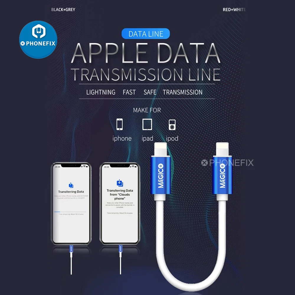 

MAGICO Lightning To Lightning OTG Cable Picture File Transfer Easy Copy Data MAGICO iTransfer Cable For iPhone SE-12 Pro Max