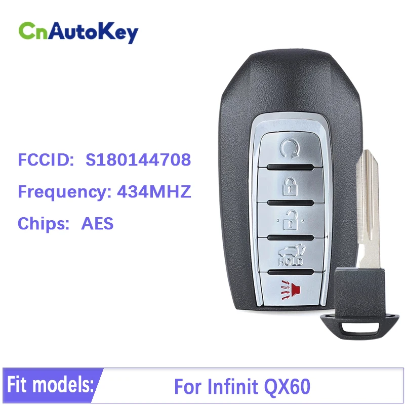 

CN021007 5B Smart Remote Car Key FSK 433Mhz NCF29A1M HITAG AES 4A Chip For Infinit QX60 FCC ID KR5TXN7 S180144708
