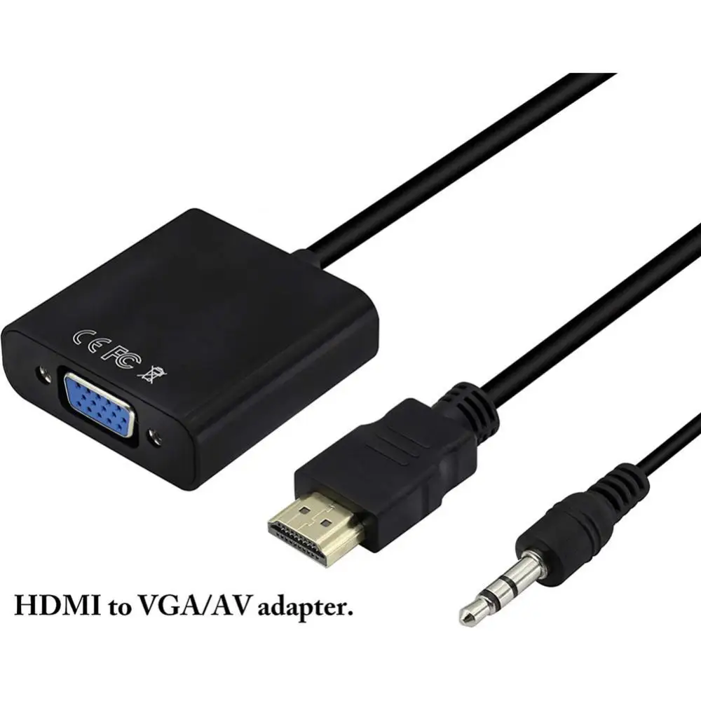 

Аудиоадаптер 1080P HDMI-совместимый с VGA, преобразователь кабеля для телевизора, монитора ПК, ноутбука высокой четкости