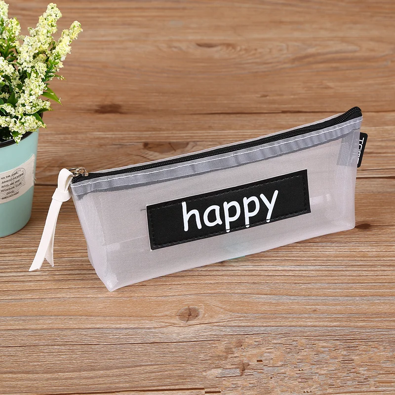Новый модный прозрачный чехол для карандашей Сетчатая Сумка детей подарок