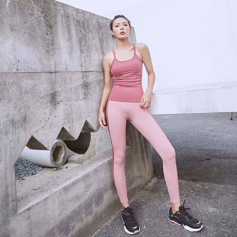 Женский комплект для йоги из 2 предметов фитнеса тренажерного зала спортивный