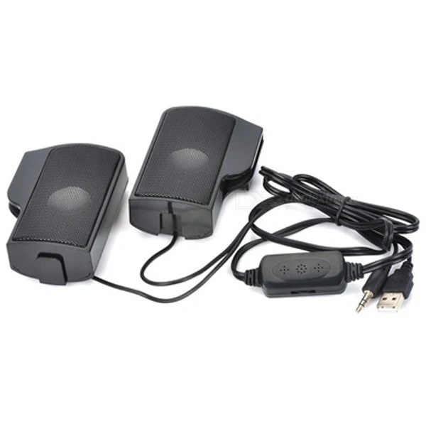 Горячая 3c-портативный клип-на USB питание стерео динамик Саундбар для ноутбука