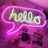 led neon light alien rainbow hello neon sign lamp wall art decor for game room bedroom home party holiday decoration xmas gift