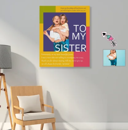 

Personal Custom Canvas Painting To My Sister Gift Poster and Prints Girl Room Wall Decor Wall Art Modern Fashion Picture