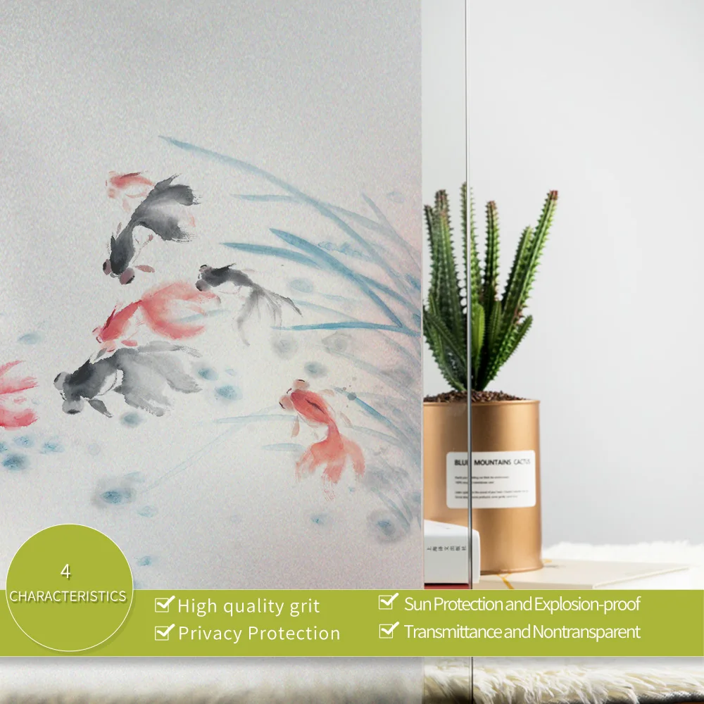 Витражная статическая пленка для окна матовая непрозрачная конфиденциальная