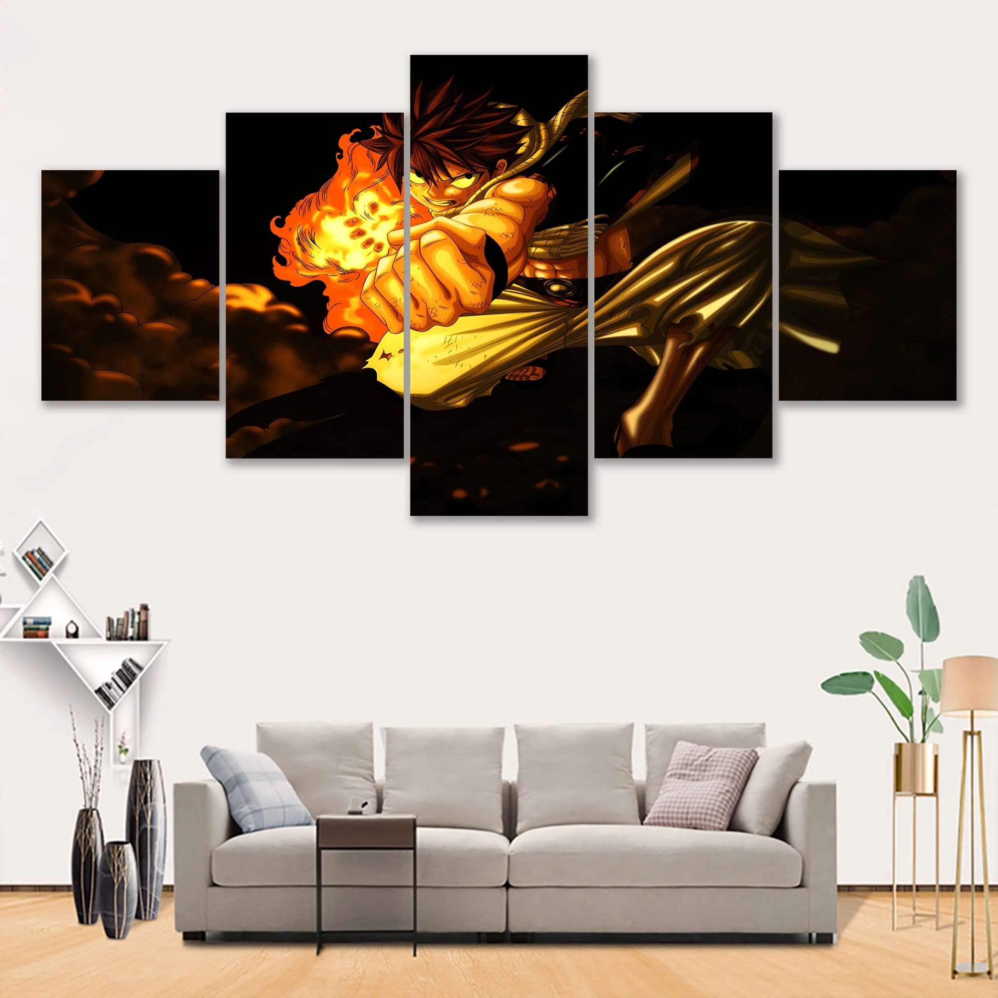 

Плакат современный Декор 5 шт. Холст принты аниме Сказочный хвост картины модульное настенное искусство для украшения дома гостиной