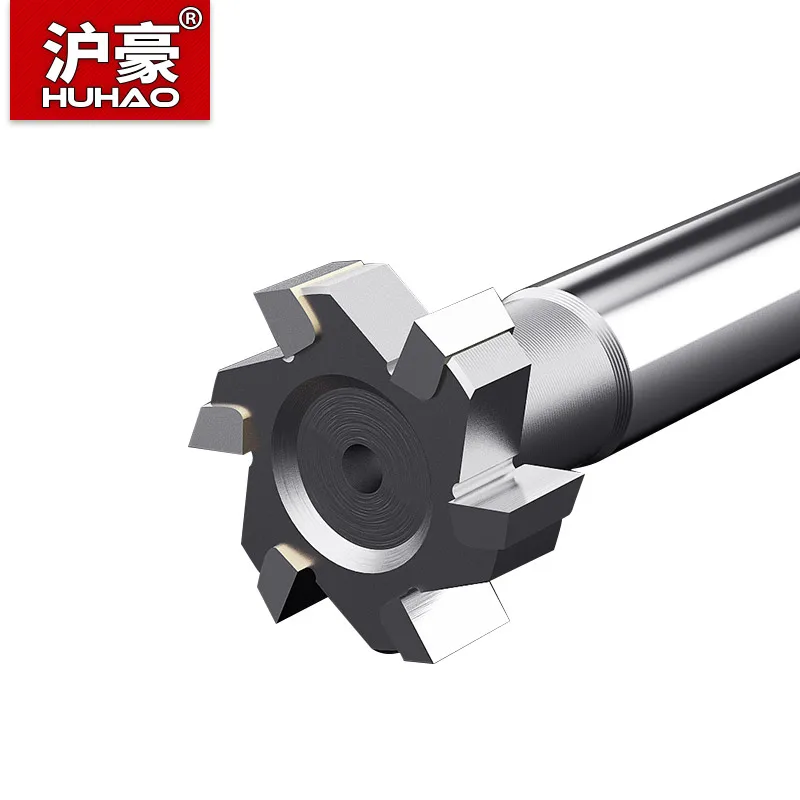 

HUHAO 1pc 10 12 16 20mm Shank T Type Grooving Milling Cutter Carbide Steel Slotting Router Bits CNC Tool Inserted Alloy Endmill