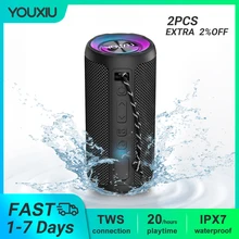 YOUXIU портативный Bluetooth динамик IPX7 водонепроницаемый 20 часов воспроизведения сабвуфер TWS 20 Вт стерео объемный открытый беспроводной громкий динамик