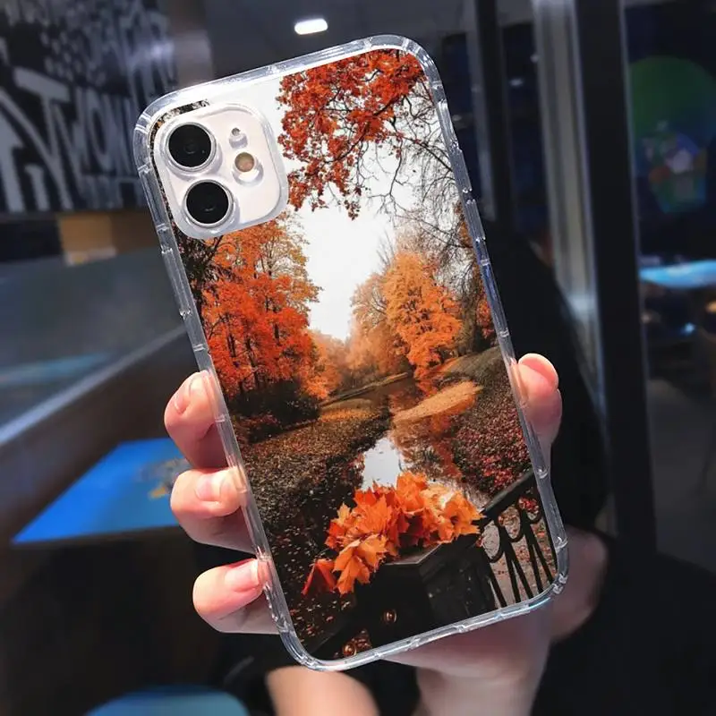 

Fall foliage season Phone Case Transparent soft For iphone 5 5s 5c se 6 6s 7 8 11 12 plus mini x xs xr pro max
