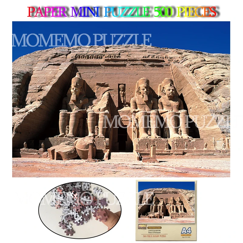 Abu Simbel Мини бумажные пазлы игрушки Египет историческое здание Ландшафтная бумага
