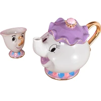 hot sale beauty tea set mrs potts teapot chip cup sugar bowl pot cup set cogsworth clock lovely birthday xmas gift