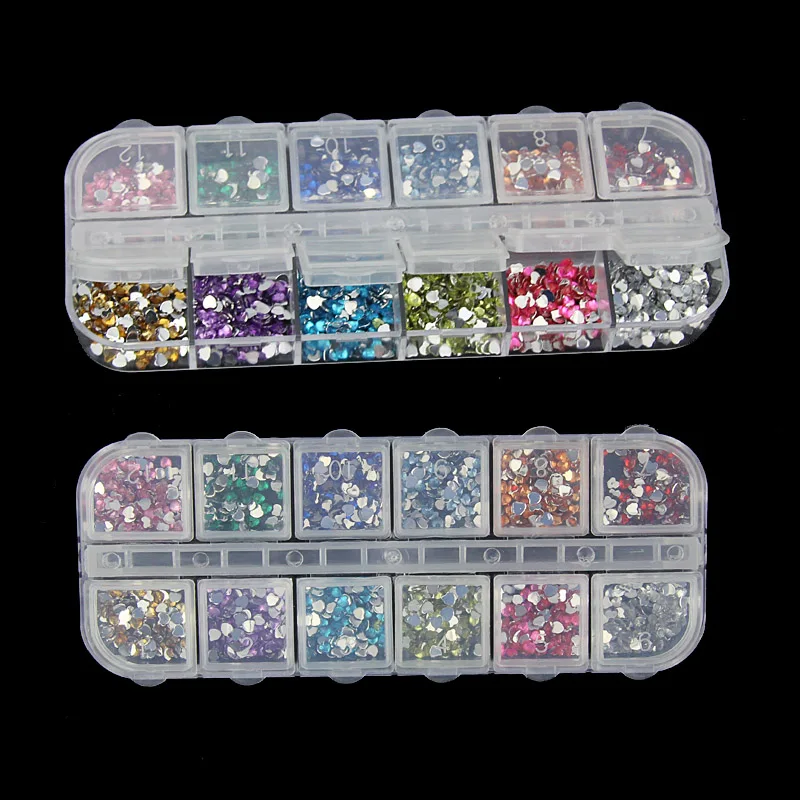 1400 шт. стразы для дизайна ногтей 12 цветов | Красота и здоровье