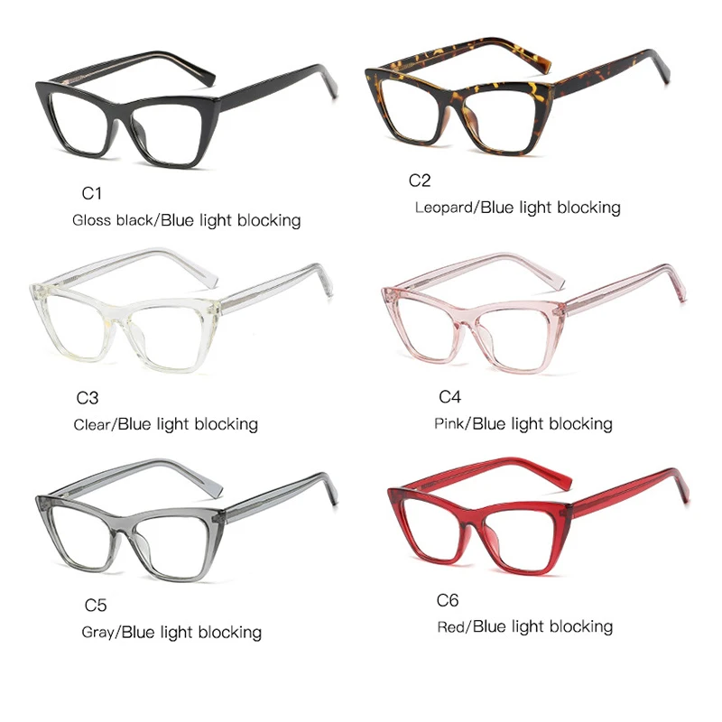 

New Cat Eye Square Glasses Frame Anti Blue Light Blocking Glasses Women Optical Computer Gaming Reading Eyeware for Men UV400