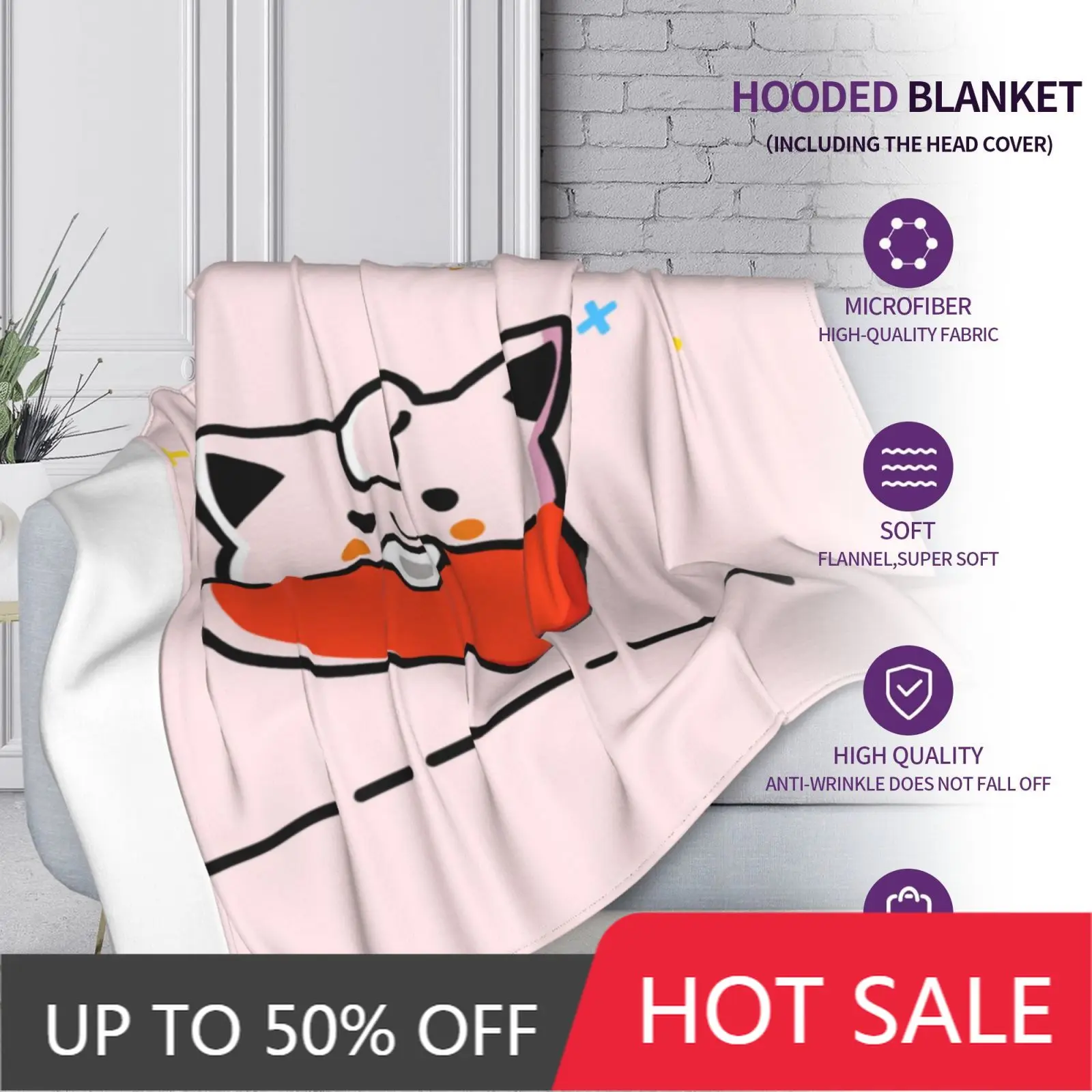 

Customizable Microfiber Plush Coral Fleece Sherpa Blanket Super Soft Warm Outdoor Hoodie Adult Kids Winter TV Hooded Blankets