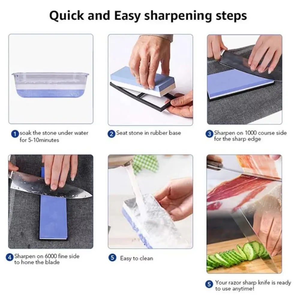 

Professional Knife Sharpener Whetstone Sharpening Stones grinding stone water stone kitchen Tool 2-IN-1 240 600 1000 3000 grit