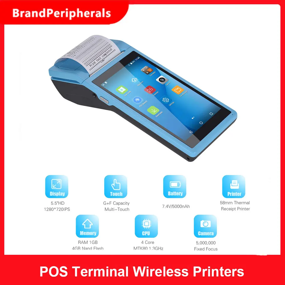 Все в одном ручной принтер PDA Интеллектуальный кассовый терминал Беспроводной
