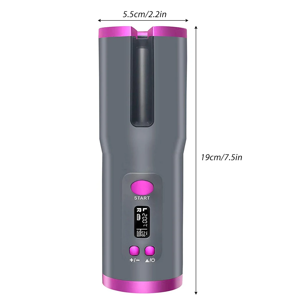 

Cordless Automatic Rotating Hair Curler USB Rechargeable Curling Iron LED Display Temperature Adjustable Styling Tool Wave Styer