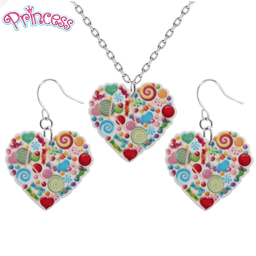 2019 модные подарки для девочек ювелирные изделия Крутое цветное сердце серьги