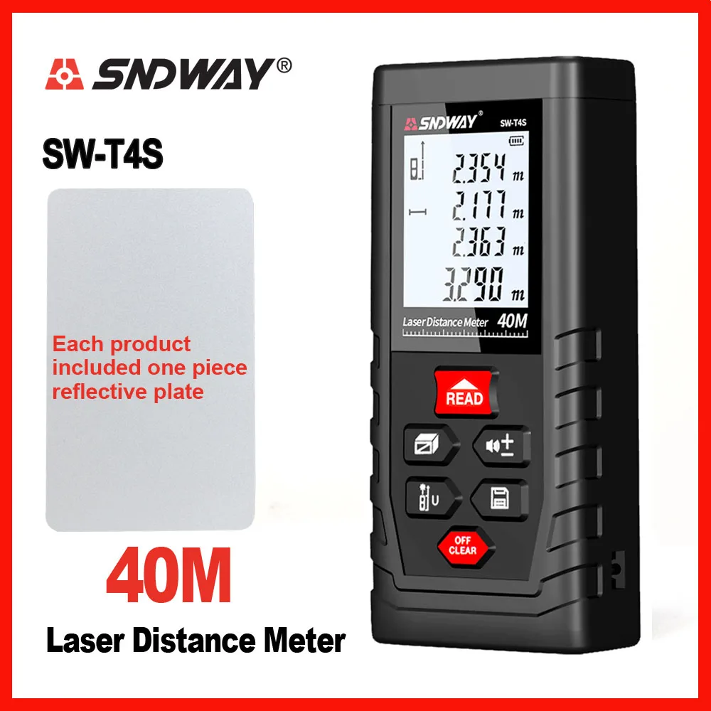 SW-T4S Лазер sndway дальномер лазерный диапазон пузырьковый уровень электронная лента Линейка оптические инструменты Finder лазерный дальномер - Цвет: SW-T4S