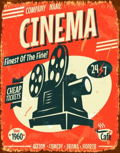 

CINEMA RETRO METAL TIN SIGN POSTER VINTAGE STYLE WALL PLAQUE