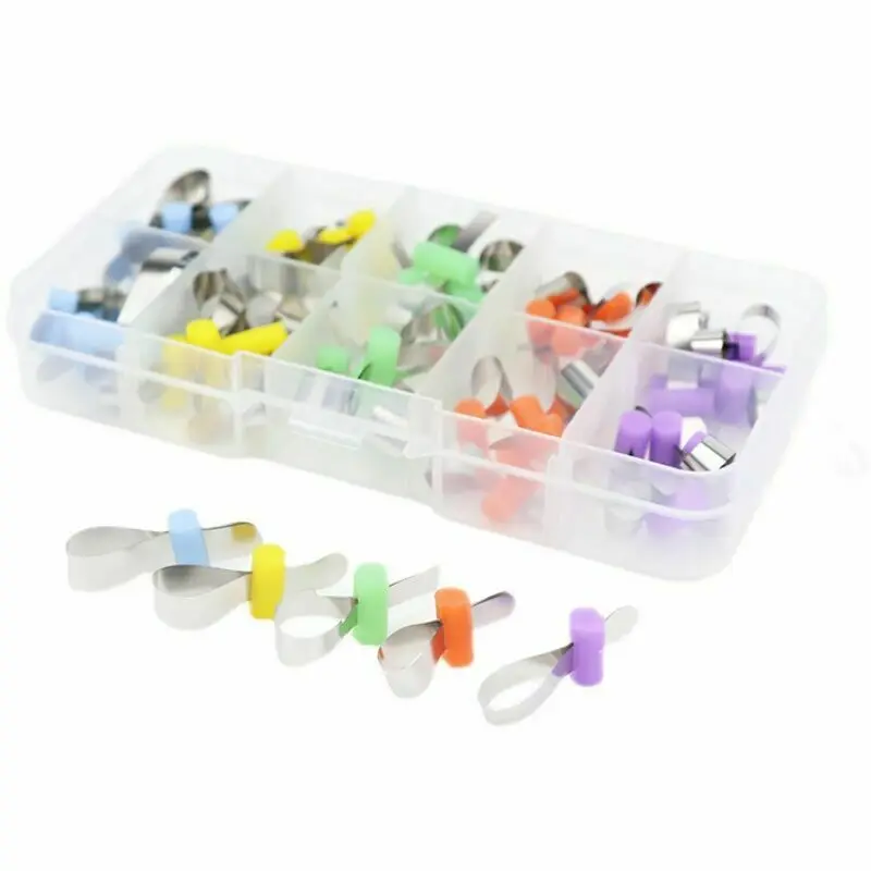 

5 коробок, стоматологическая предварительно формованная матричная лента с силиконовым держателем 50 шт./коробка